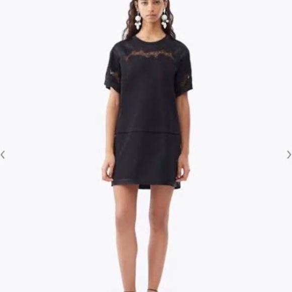 3.1 Phillip Lim Black Lace Insert T-Shirt Dress - Size M - NWOT - Picture 3 of 10